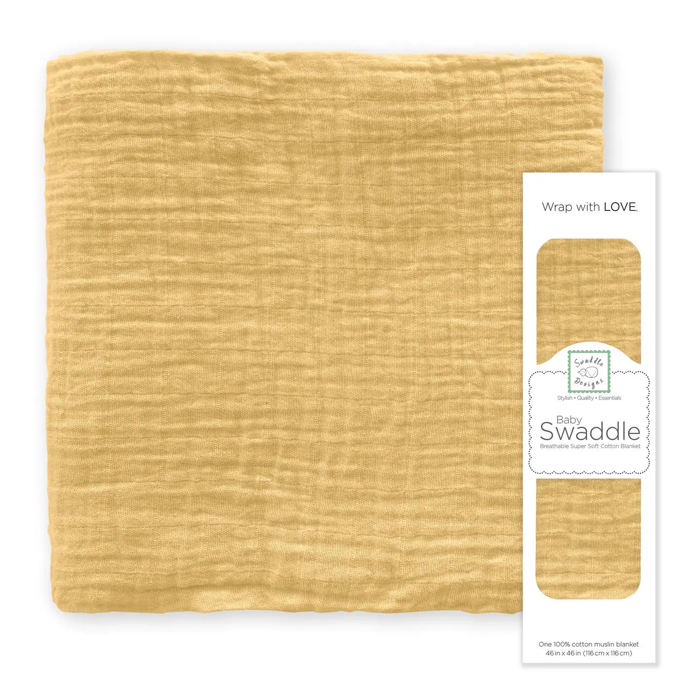 Gold Muslin Swaddle Blanket
