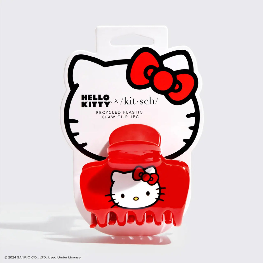 Hello Kitty X Kitsch Recycled Puffy Claw Clip- Kitty Face