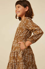 Load image into Gallery viewer, Notch Detail Long Sleeve Floral Dress
