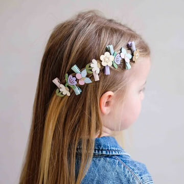 Flower garden hair clips