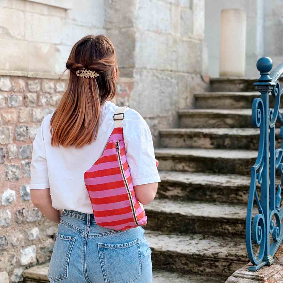 Women's Bum Bas Stripes  Tomato / Candy Pink