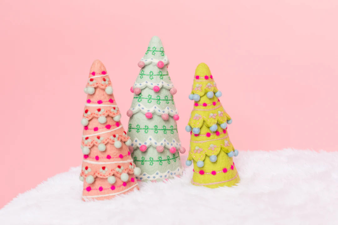 Sugar Plum Tree Set, Pastel - set of 3
