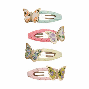 Floral butterfly hair clips