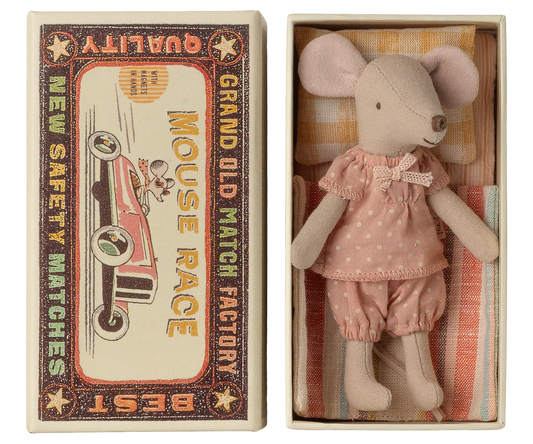 Big Sister Mouse in Box - Pink Polka Dot
