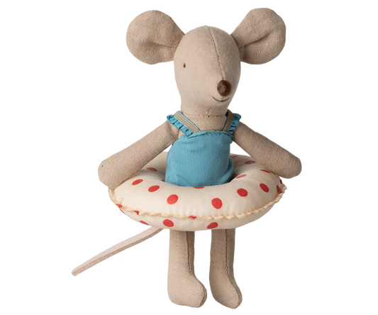 Beach Mouse with Float - Red Dots/Little Sister