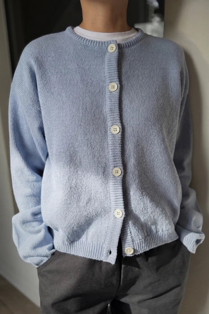 Cotton Leila Cardigan  - Cornflower