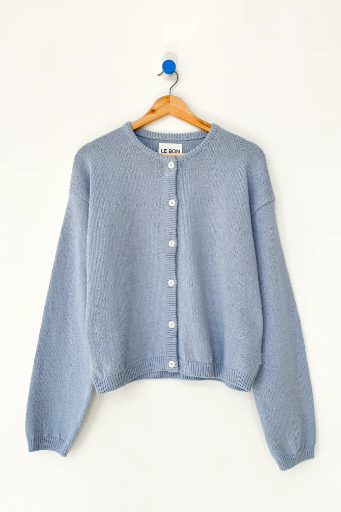 Cotton Leila Cardigan  - Cornflower