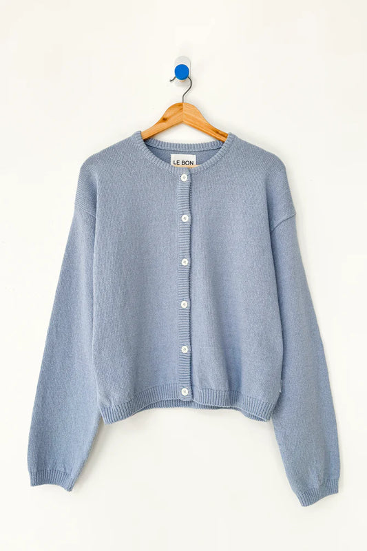 Cotton Leila Cardigan  - Cornflower