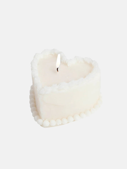 Sweetie 3D Candle Heart Cake - White