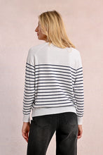 Load image into Gallery viewer, Stripe Henley Top - Blue/White
