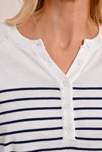 Load image into Gallery viewer, Stripe Henley Top - Blue/White
