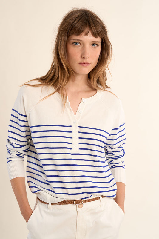 Striped Sweater - Navy
