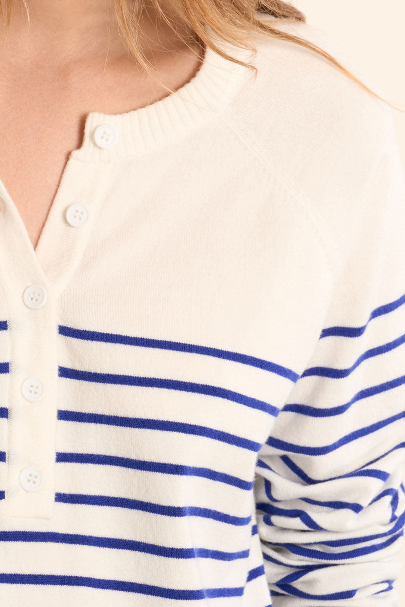 Striped Sweater - Navy
