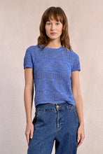 Load image into Gallery viewer, S/S Textured Sweater - Blue
