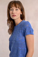 Load image into Gallery viewer, S/S Textured Sweater - Blue
