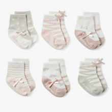 Load image into Gallery viewer, Pink Mary Jane Non Slip Socks 6pk
