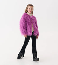 Load image into Gallery viewer, Girls Radiant Orchid Mongolian Faux Fur Topper
