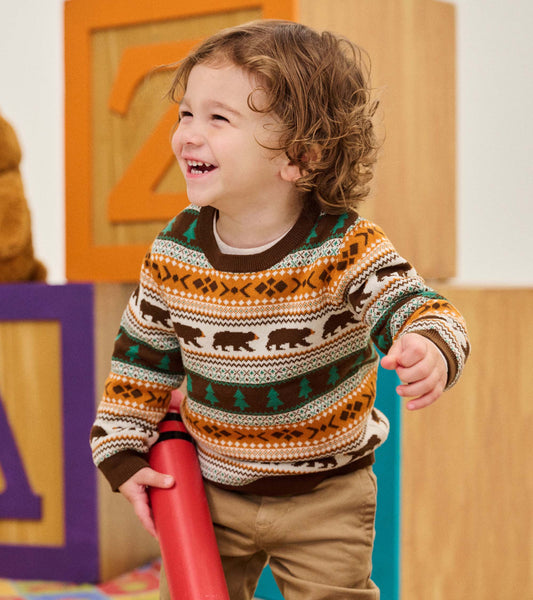 Baby Forest Bear Crew Neck Sweater