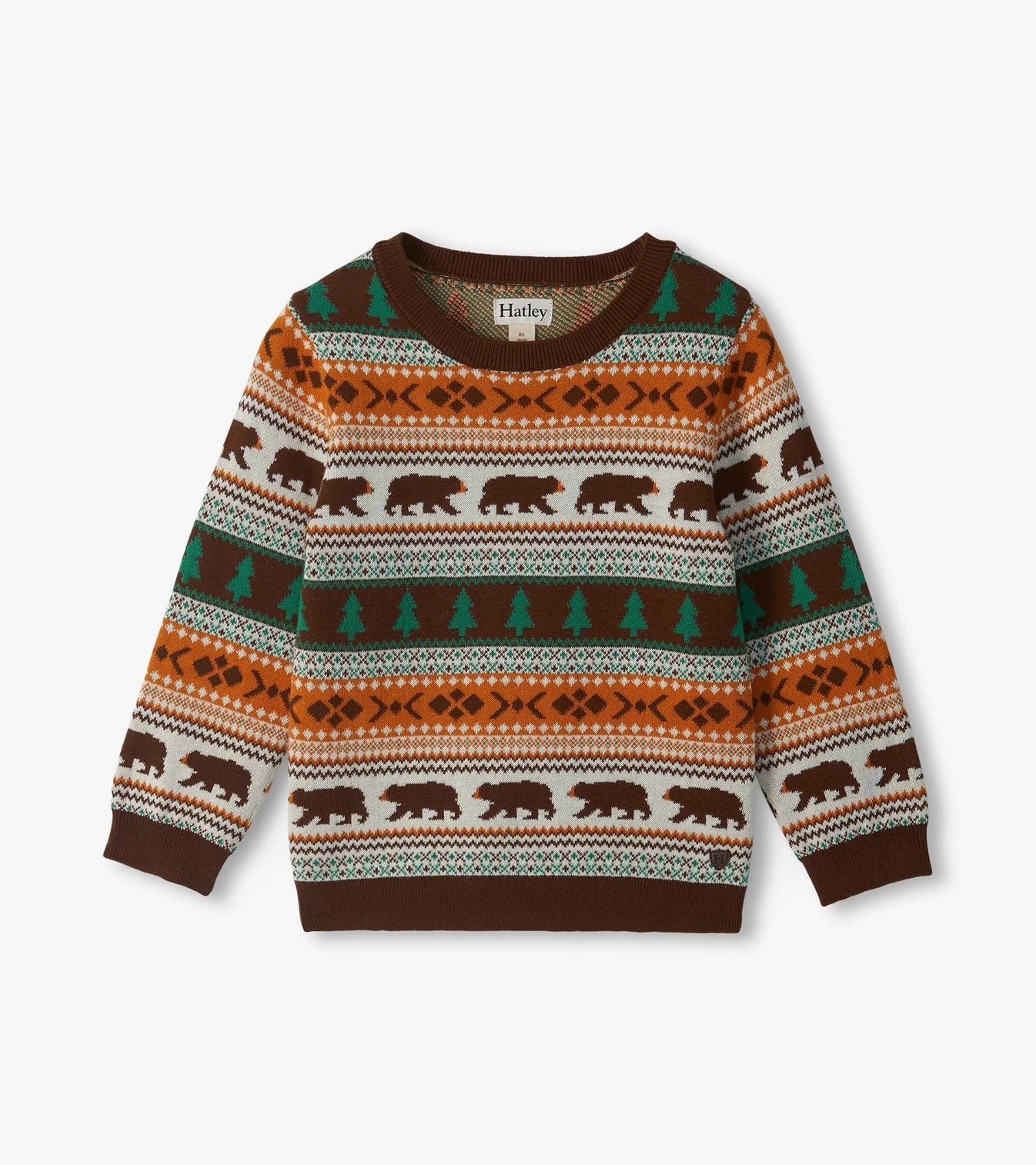 Baby Boys Forest Bear Crew Neck Sweater