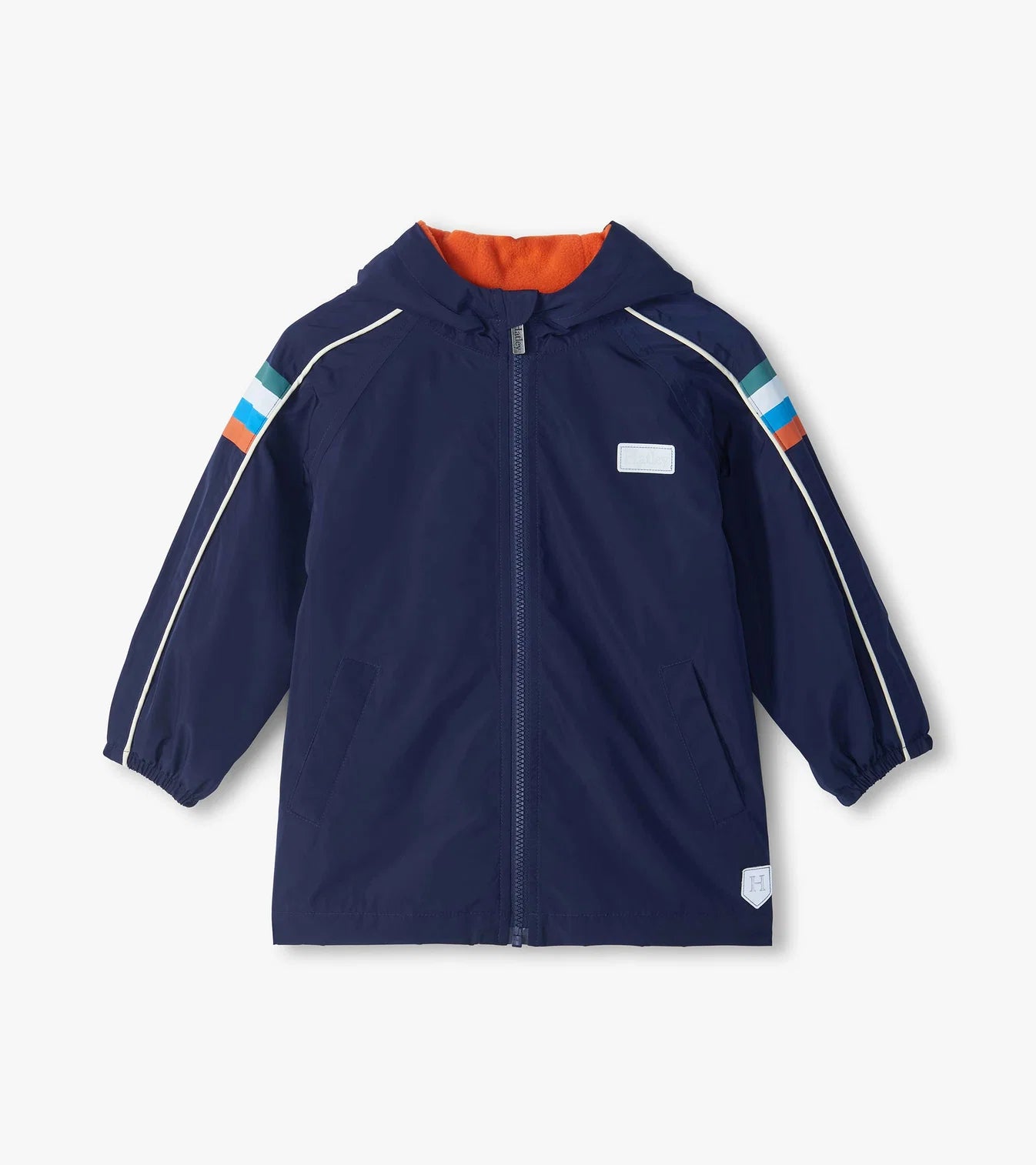 Dark Navy Fleece Lined Rain Jacket