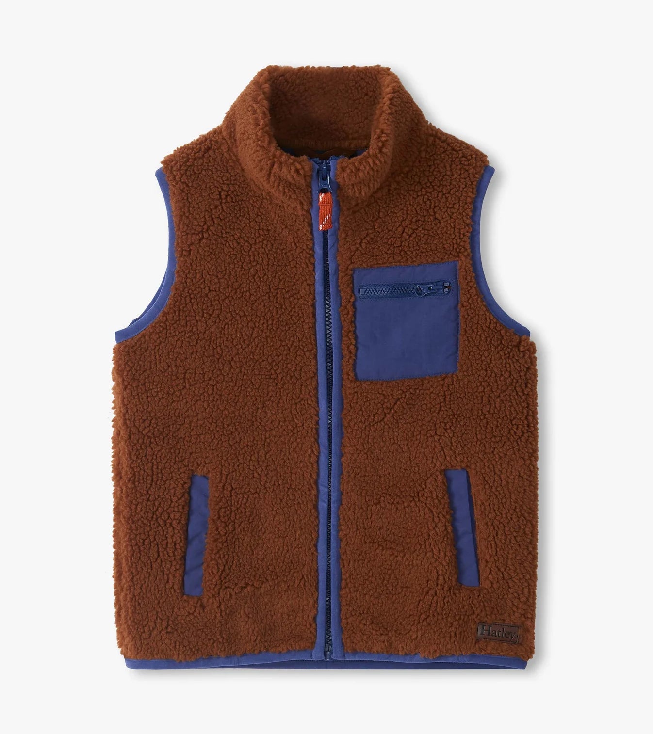 Boys Tortoise Shell Faux Sherpa Vest