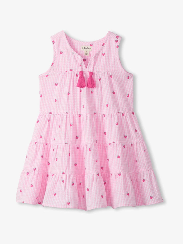 Gingham Berries Layered Tiered Dress
