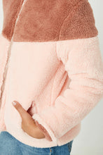 Load image into Gallery viewer, Color Block Fleece Hooded Jacket
