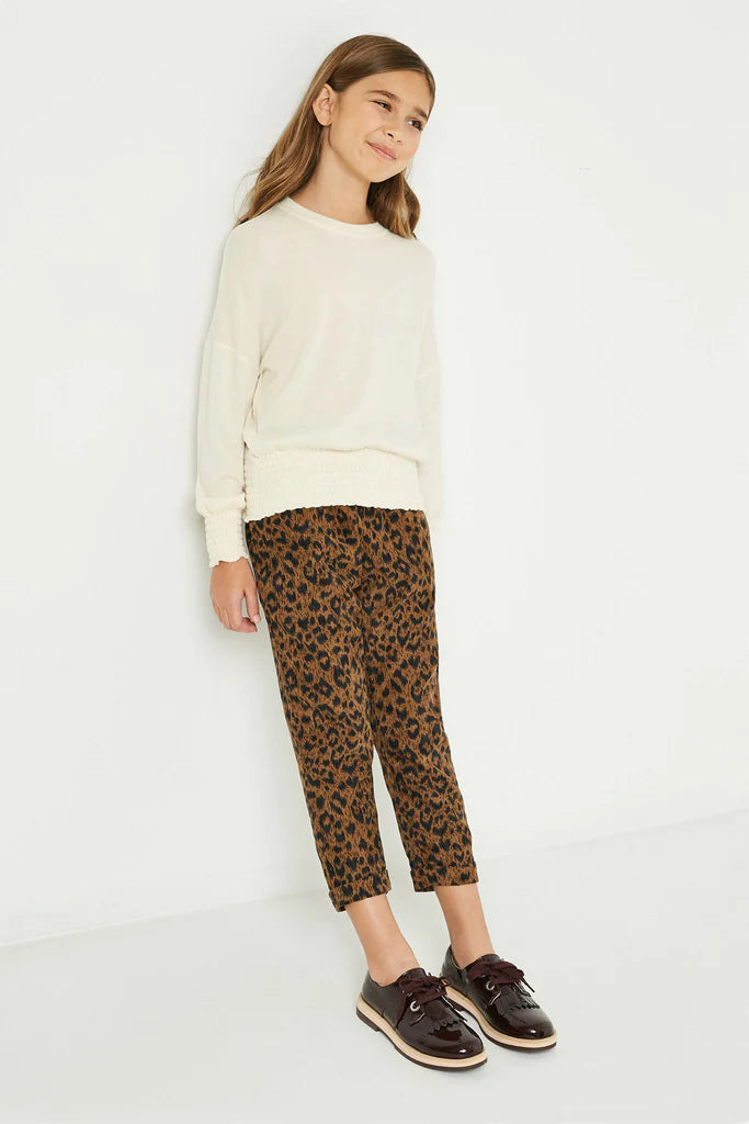 Smocked Detailed Knit Top - Cream