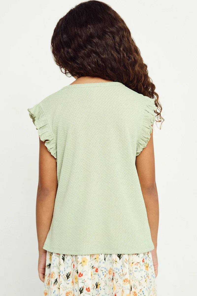 Textured Knit Tank Top - Sage