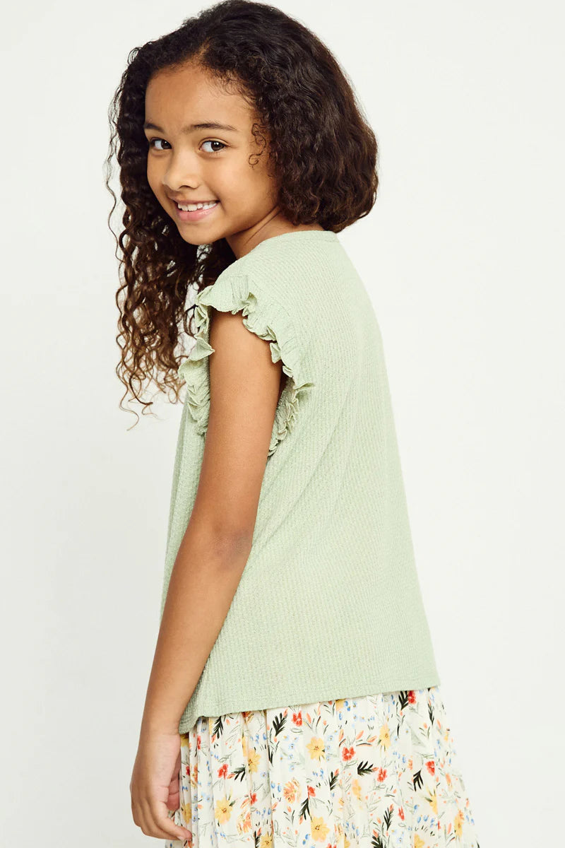 Textured Knit Tank Top - Sage