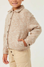 Load image into Gallery viewer, Girls Marled Rib Button Up Knit Jacket
