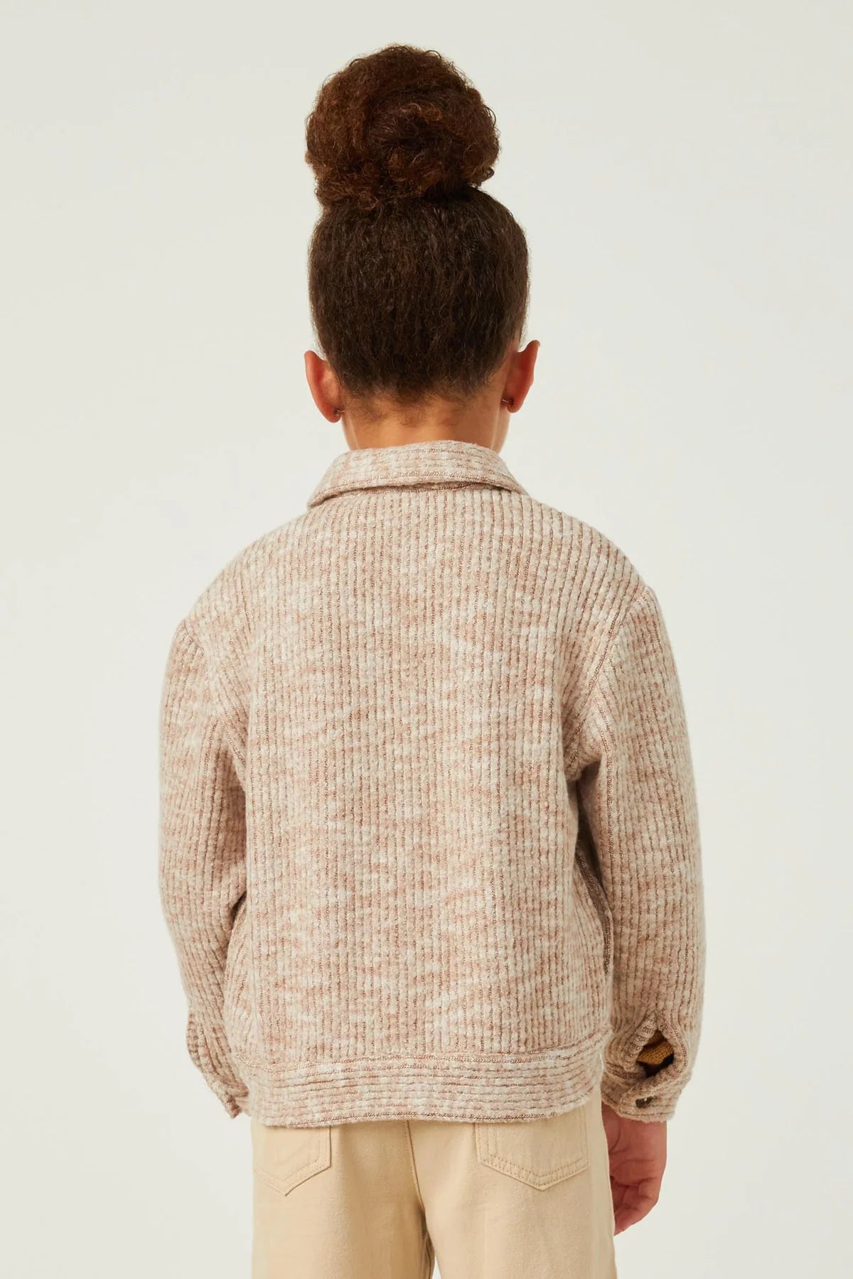 Marled Rib Button Up Knit Jacket