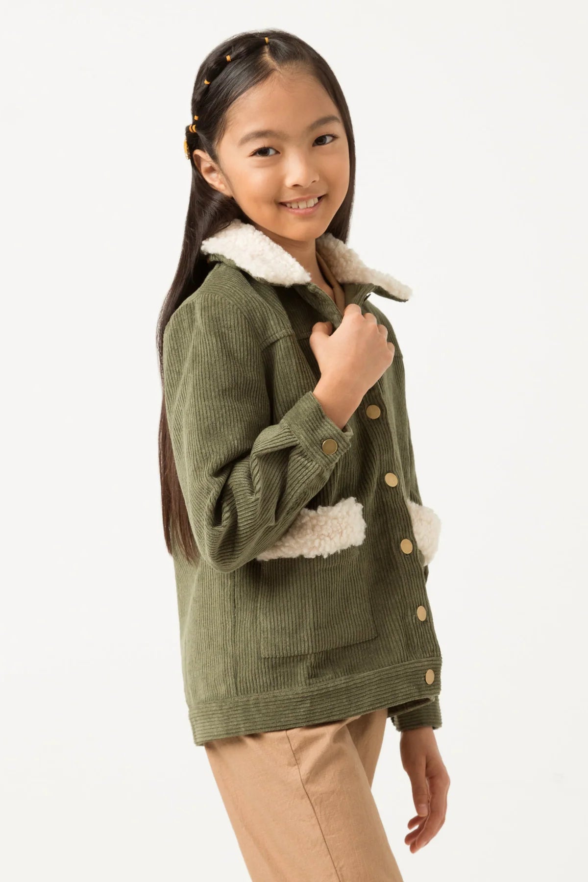 Fleece Trimmed Corduroy Sherpa Jacket