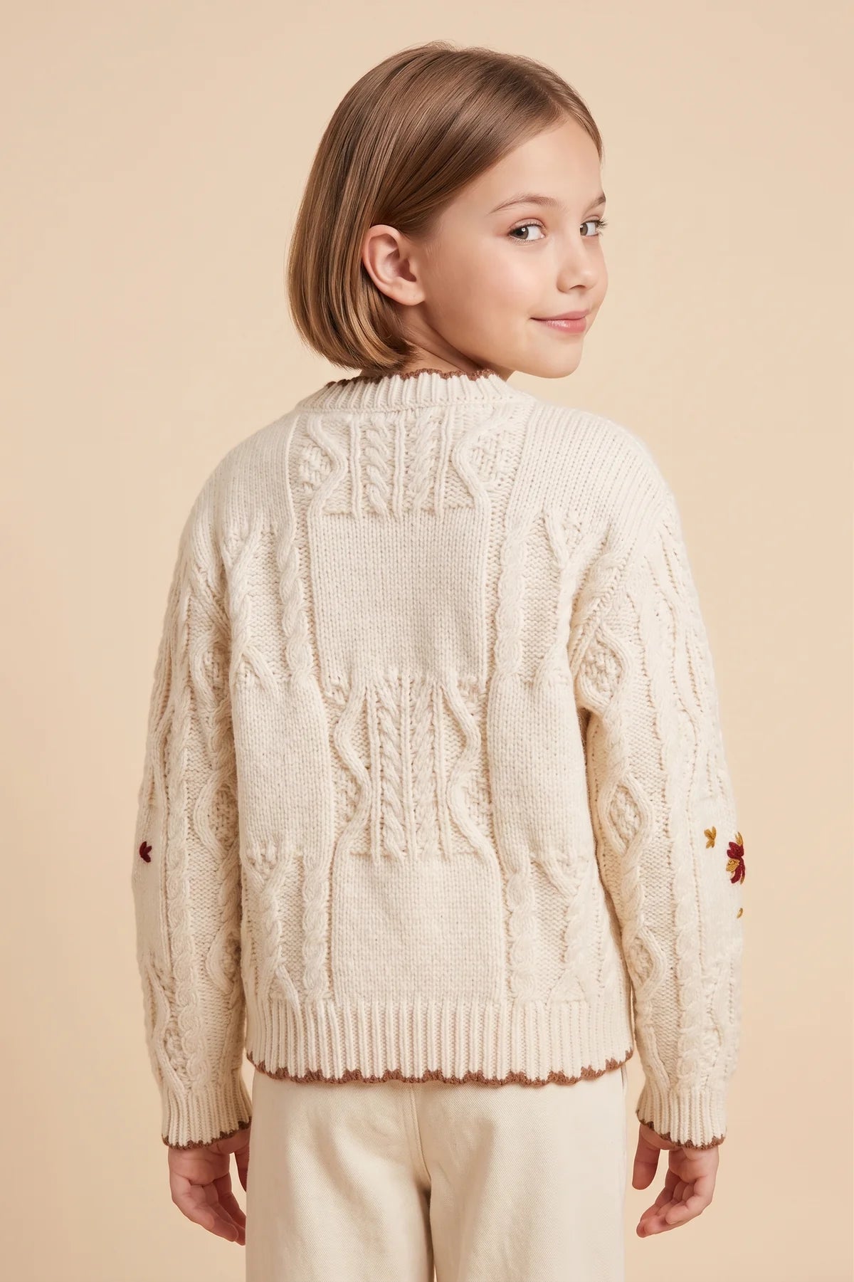 Floral Embroidered Sweater Cardigan