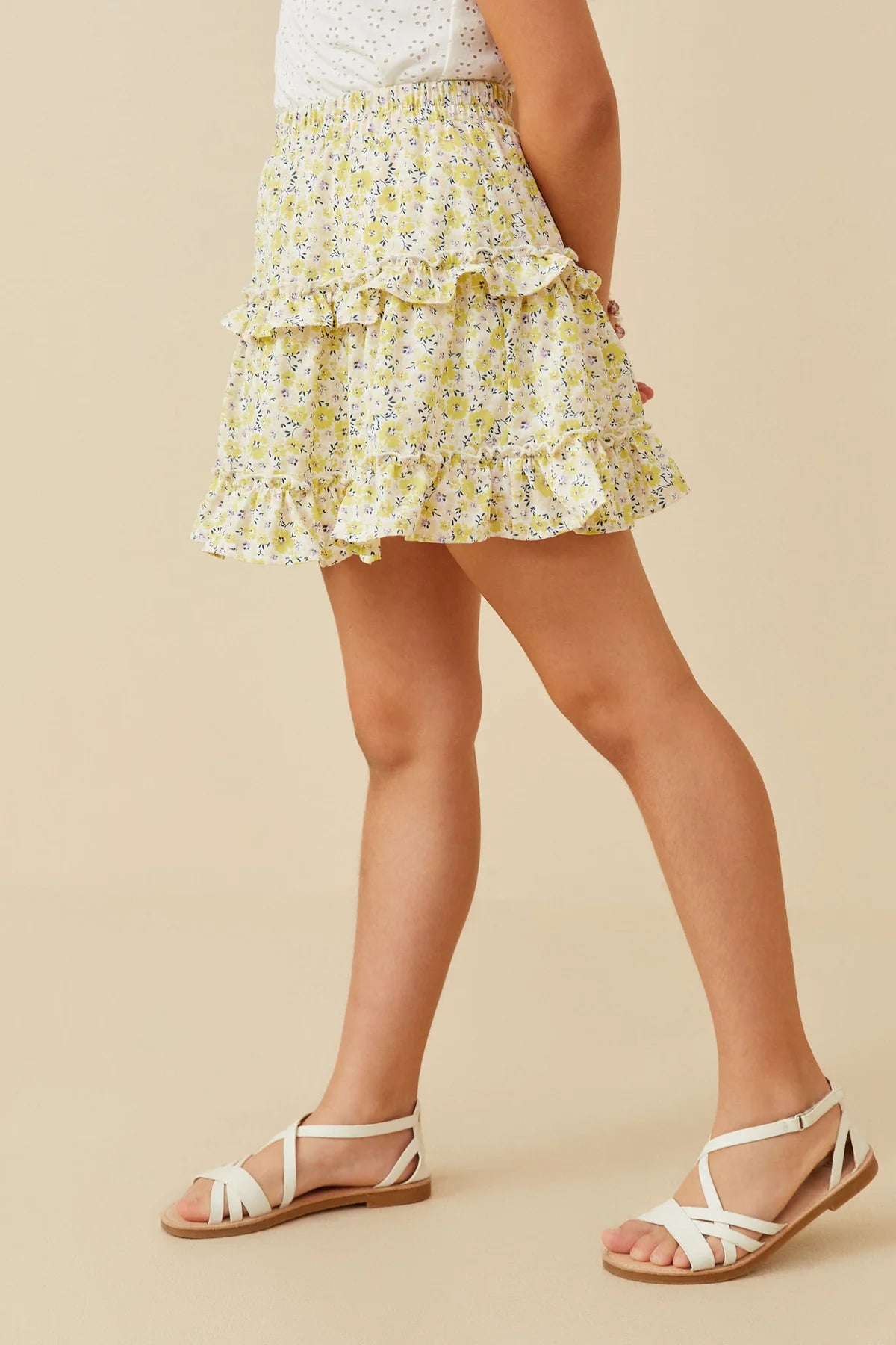 Girls Ditsy Floral Tiered Skirt