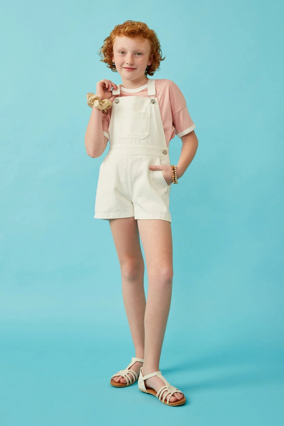 Front Pocket Short Denim Overalls