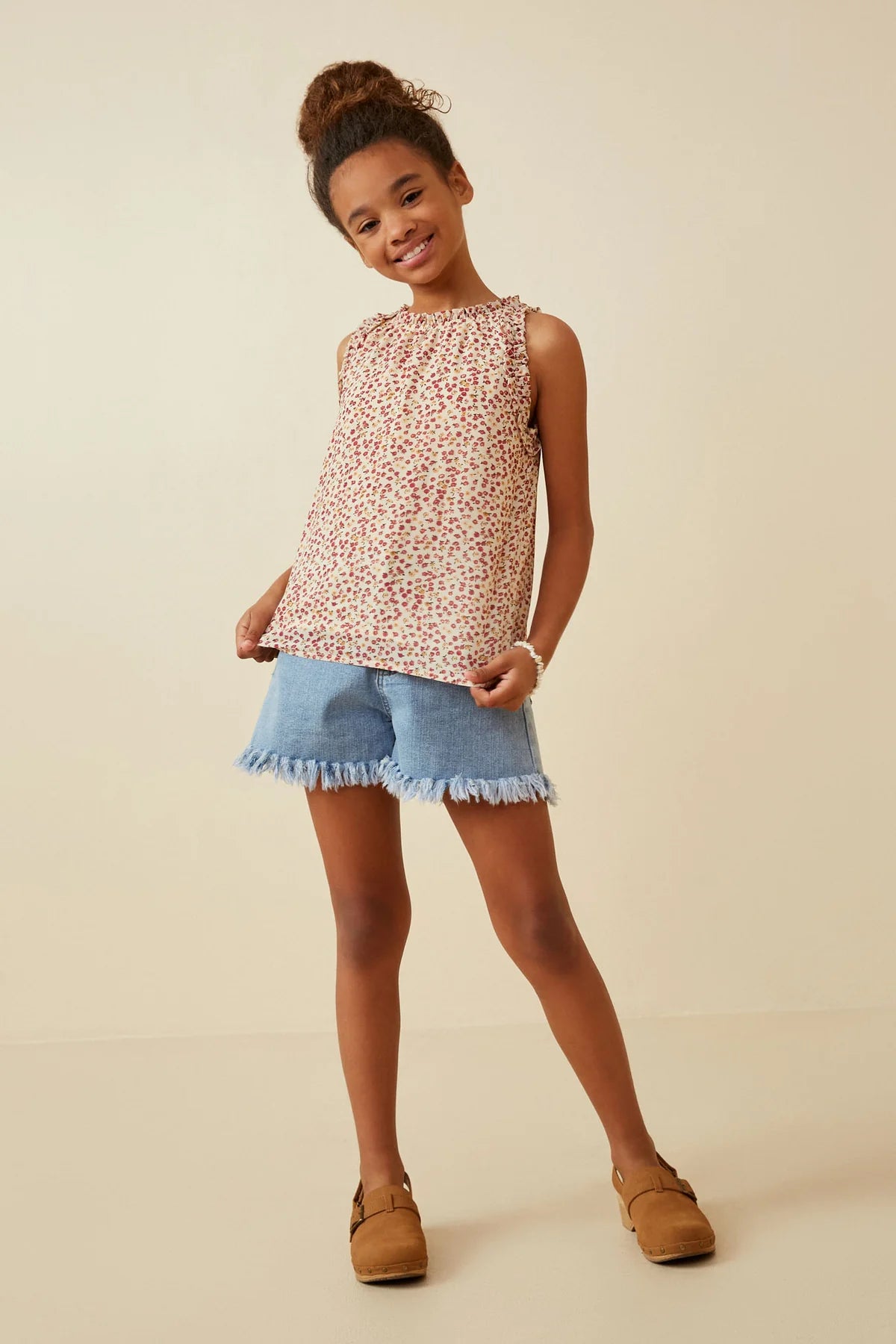 Ruffle Detail Ditsy Tank