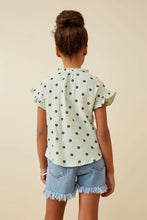 Load image into Gallery viewer, Textured Floral Print Ruffle Collar Shirt
