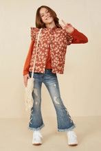 Load image into Gallery viewer, Padded Floral Print Ruffled Corduroy Vest
