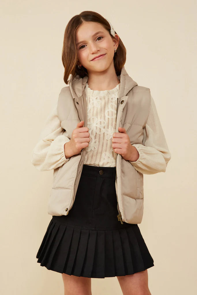 Padded Zip Up Hooded Vest