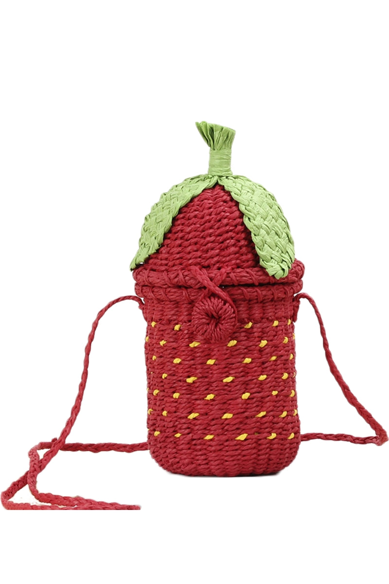 Strawberry Straw Crossbody Bag