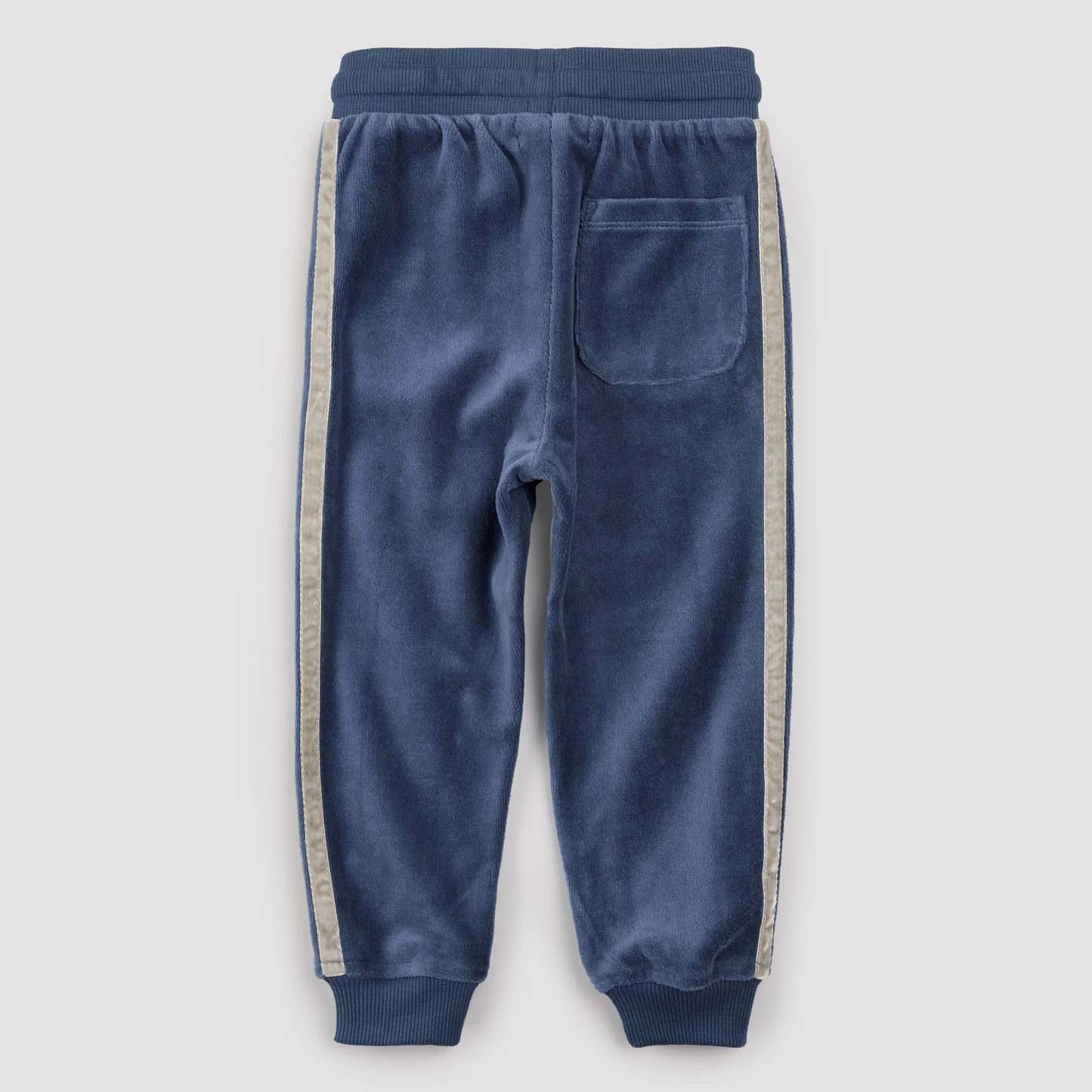 Retro Stripe on Miles Blue Velour Joggers