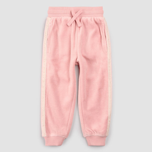 Retro Stripe on Miles Pink Velour Joggers
