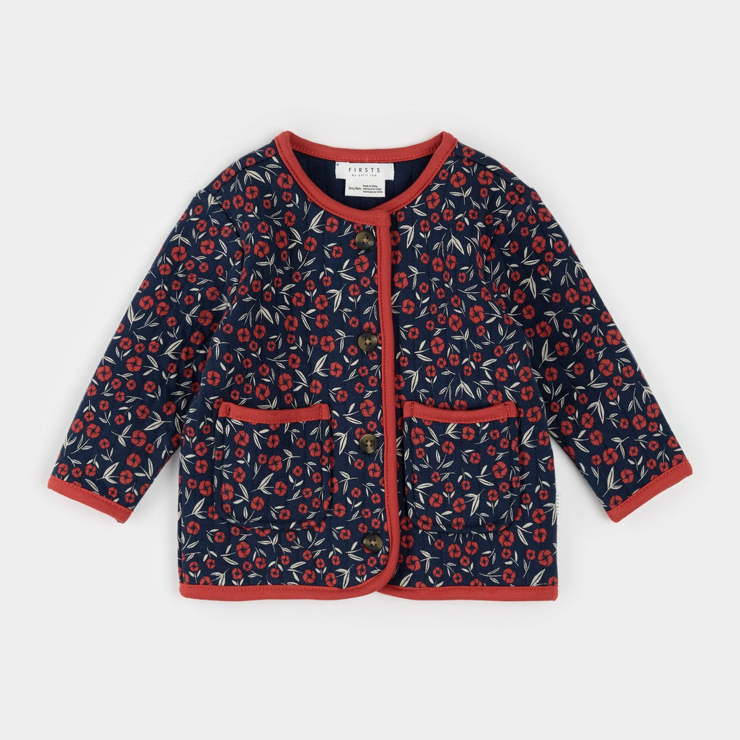 Poppy Floral Quilted Cardigan