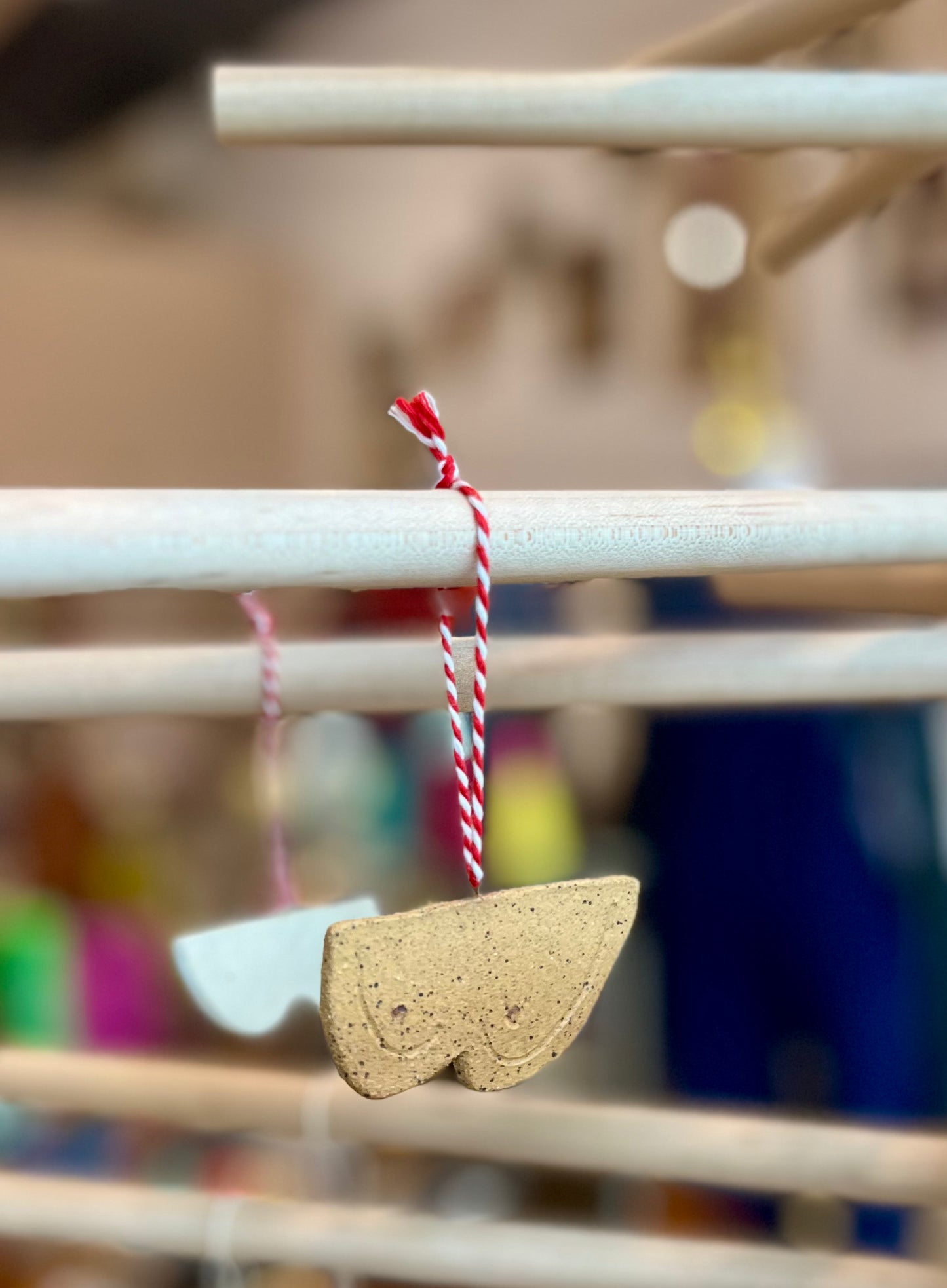 Ceramic handmade boob ornament