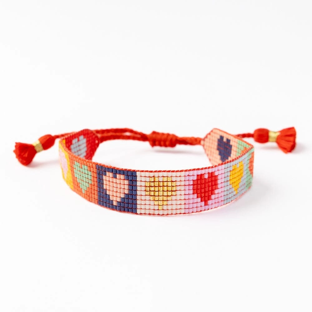 Gabby Adjustable Heart Beaded Bracelet
