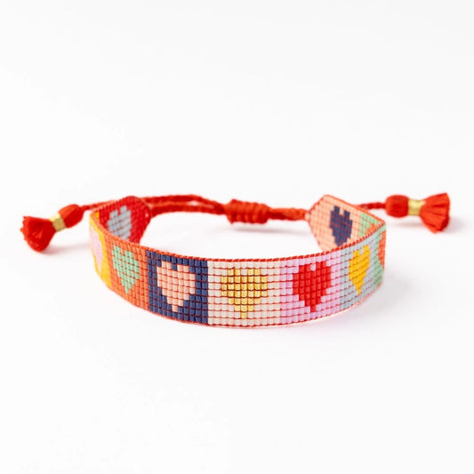 Gabby Adjustable Heart Beaded Bracelet