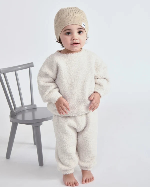 Fuzzy Boxy Pants - Ecru