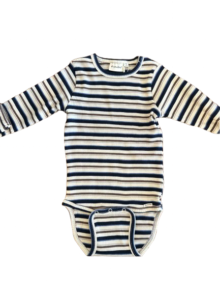 L/S Ribbed Stripe Baby Onesie