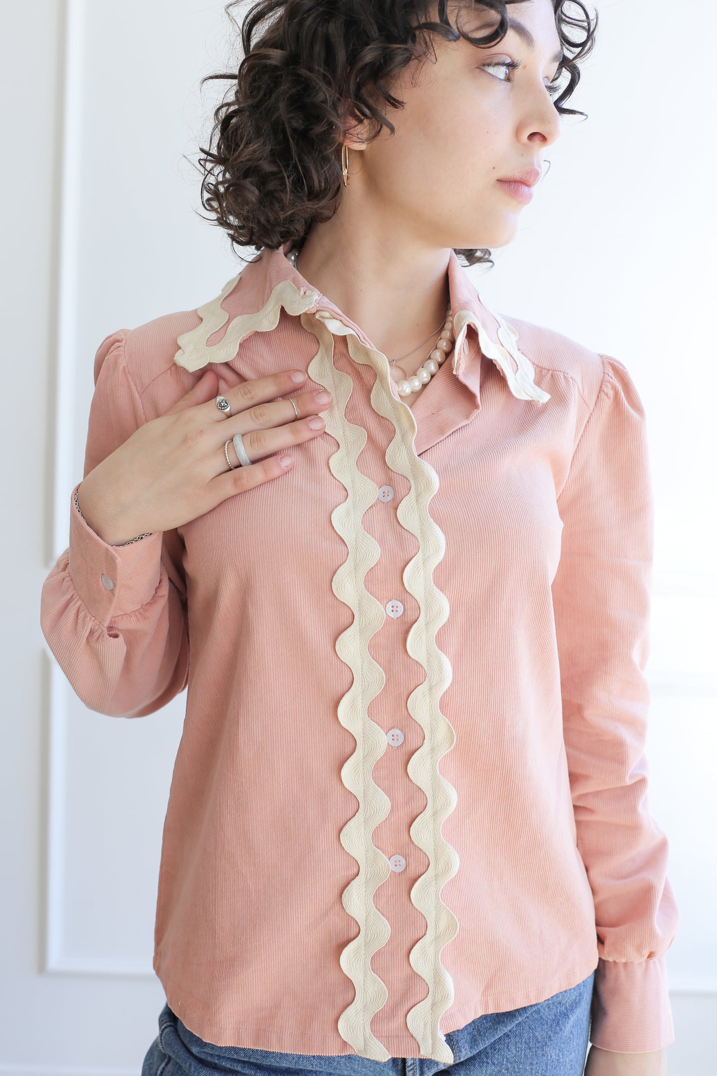 Tanya Top - Baby Cord in Petal